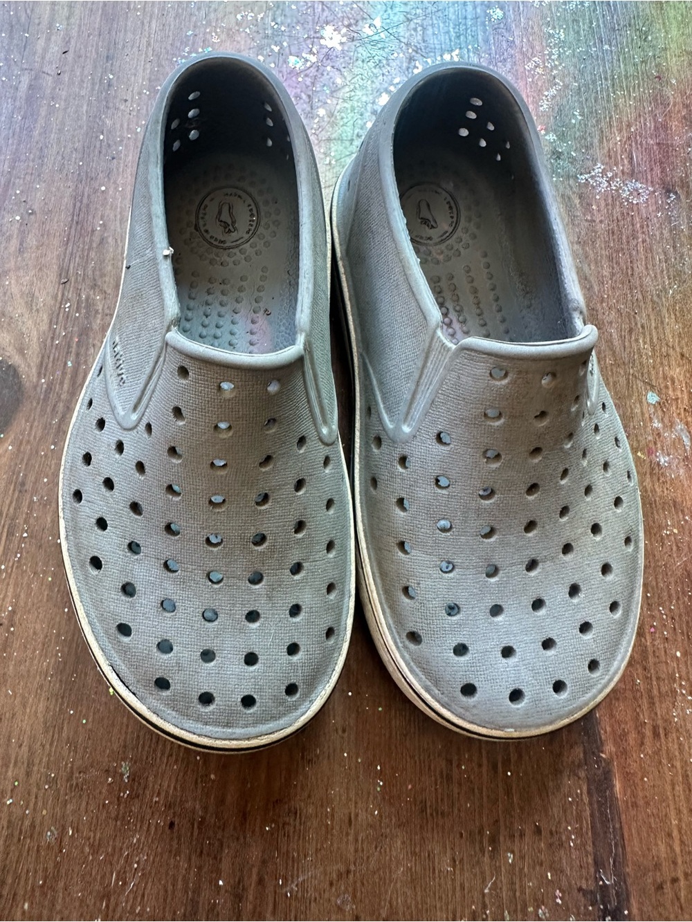 Native Kids Slip-On Perforated Loafers - Gray